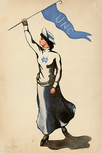 Early 1900s North Carolina UNC Pennant Art