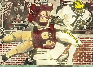 1975 Michigan Wolverines Football Art
