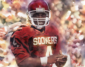 jamelle holieway oklahoma sooners football art