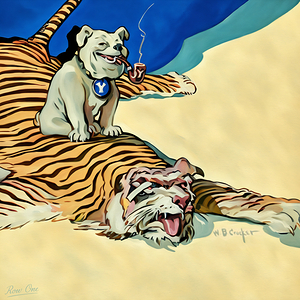 1940s Princeton Yale Cartoon Art by WB Crocker