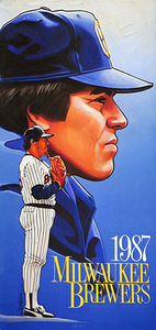 1987 Milwaukee Brewers Teddy Higuera Art