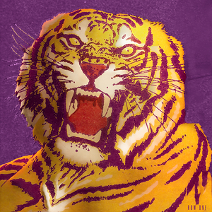 1955 LSU Tiger Art Remix