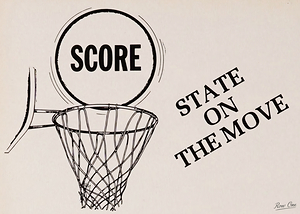 State on the Move Retro Basketball Art