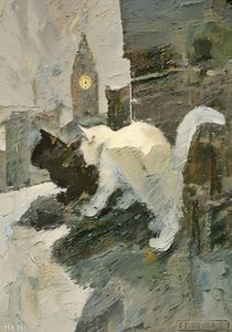 1903 Cats on Ledge