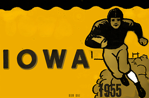1955 Iowa Football Ticket Art Remix
