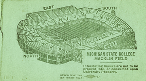 1940s Michigan State College Macklin Field Stadium Map