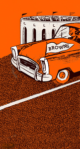 1955 Cleveland Browns Car Art Remix