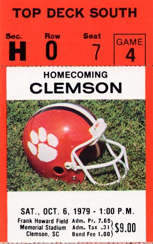 Clemson Tigers Homecoming Ticket Stub Wall Art