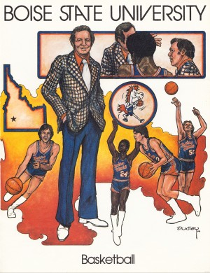 1975 Boise State University Basketball Retro College Basketball Poster