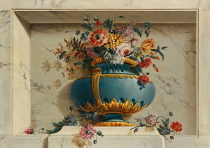 Vase of Flowers in a Niche