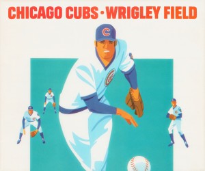 Vintage Chicago Cubs Pitcher Art