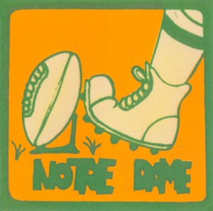 Vintage Notre Dame Football Kick