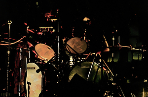 abstract 1970s drum set art