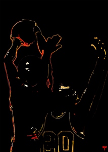 Abstract Basketball Jump Shot