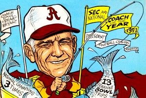 1972 Bear Bryant Alabama Football Art