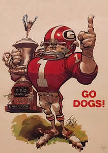 Artist Jack Davis 1977 Georgia Football Art