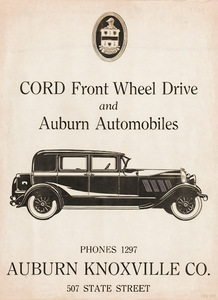 1920s Auburn Automobile Company Car Ad