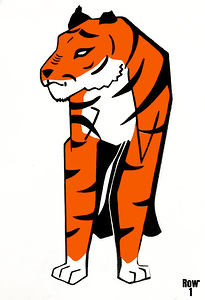authentic vintage tiger mascot art