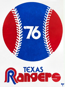 1976 Texas Rangers Baseball Art