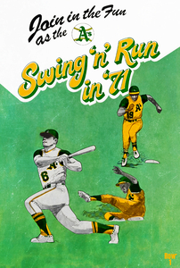 1971 Oakland Athletics Baseball Art