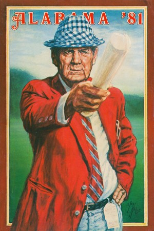 bear bryant alabama football art houndstooth hat