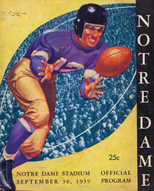 best vintage notre dame football cover art college gridiron posters