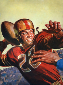 best 1950s quarterback football art