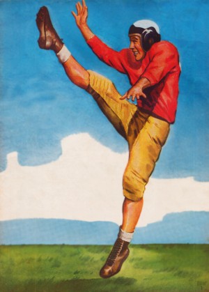 Blue Sky Punt Football Practice Art