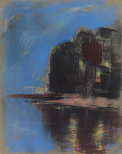 Blue Lake Under Black Rock