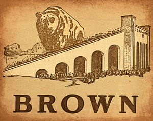 Vintage Brown Bears Football Art