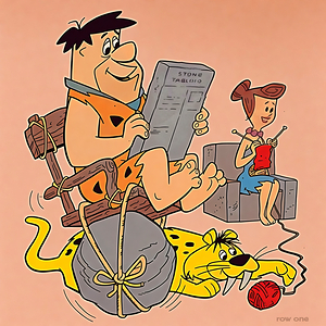 Flintstones Living Room Cartoon Art