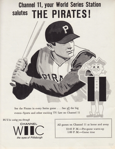 1960 Pittsburgh Pirates World Series  WIIC TV 11 Ad