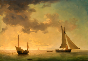 charles brooking a lugger and smack in light airs