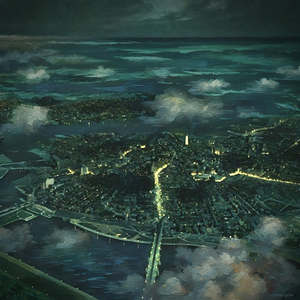 chesley bonestell boston at night