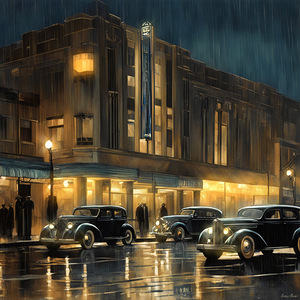 Vintage Detroit in the Rain