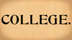 college 1890s wordmark art