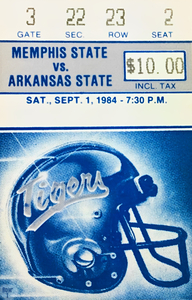 1984 Arkansas State vs. Memphis State Football Ticket 