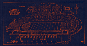 Vintage Illinois Stadium Map