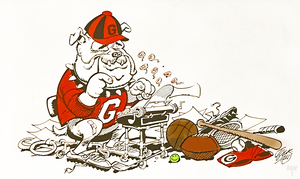 Georgia Bulldog Sports Art by Jack Davis