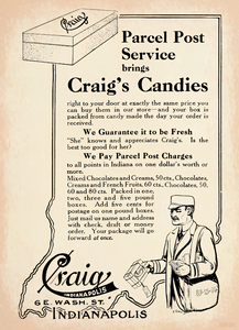 Vintage Indianapolis | Craigs Candy Advertisement 