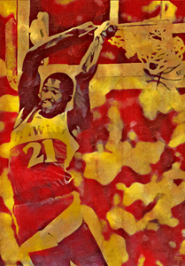 1988 Dominique Wilkins Atlanta Hawks Dunk Art