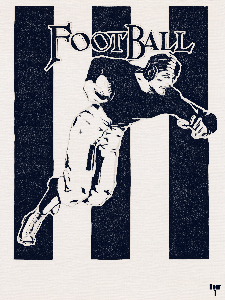 Early 1900s Penn State Football Player Art