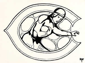 Early 1900s Wishbone C Football Logo Art