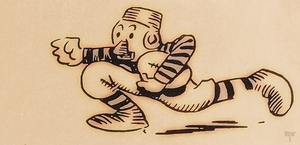early 1900s cartoon football player art