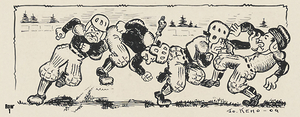 early 1900s football cartoon art