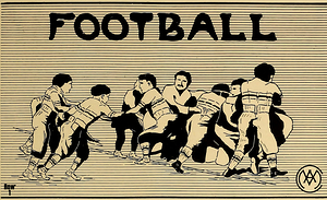 early 1900s football players art