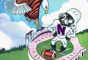 Northwestern Wildcat Football Gameday Cartoon Art