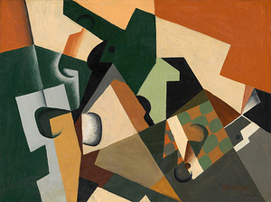 glass and checkerboard juan gris 