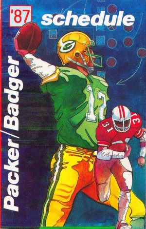 green bay packers wisconsin badgers poster row one retro
