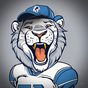 2024 Happy Detroit Lion Cartoon Art